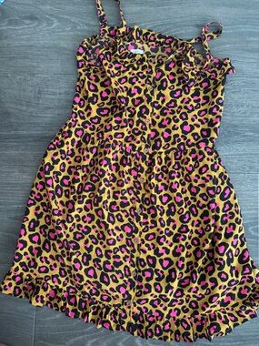 Next direct uk Pink Leopard Print Button-Front Sundress Sz 13